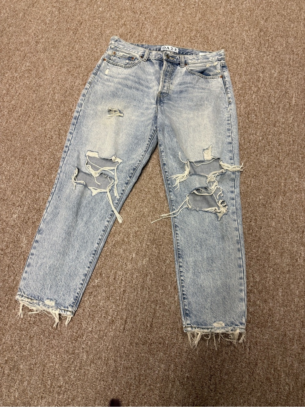 Dazie Light Blue Distressed Boyfriend Jeans